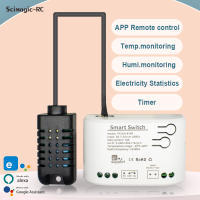 EWeLink-interruptor inteligente de temperatura y humedad, temporizador con WiFi, Control remoto, Sensor inteligente de sonda de temperatura y humedad - details 4
