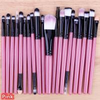 Set De 20 Pinceles De Maquillaje Profesionales Con Mango De Plástico Para Base Y Sombras De Ojos Fibras De Lana - details 2
