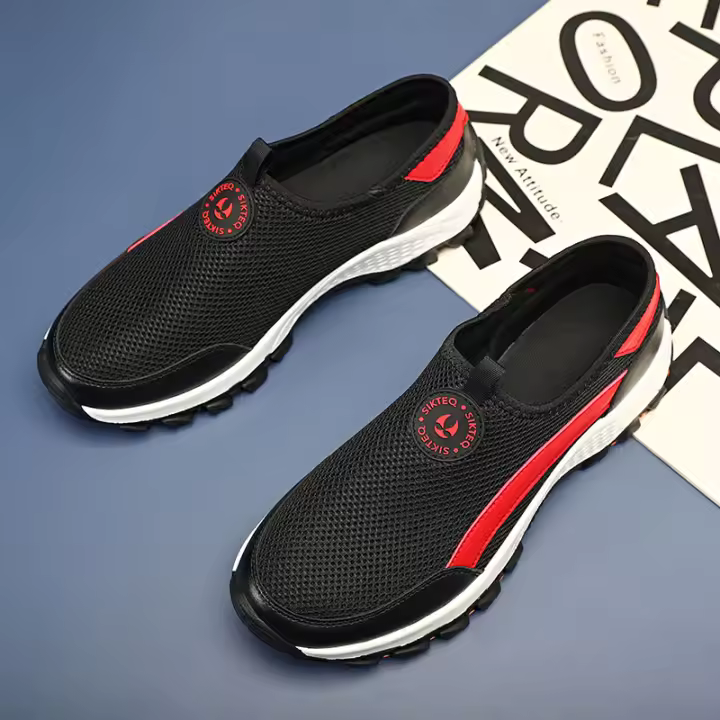 Zapatos de senderismo al aire libre para hombre, zapatos de viaje antideslizantes negros, zapatos deportivos transpirables para caminar - 1