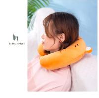 Almohada de felpa en forma de U para niños y adultos, almohada de protección para el cuello con dibujos animados, para conducir, viajar, estudiantes, almuerzo, cojín para siesta - details 9