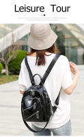 Nueva mochila de cuero suave para mujer, estilo lindo y moderno, adecuada para ir de compras y viajar, bolso versátil de Color sólido - details 0