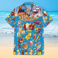 Camisa de verano para hombre, informal, manga corta, estampado de helado, camisa hawaiana 3D, ropa extragrande para hombre, camisa española para viaje a la playa - details 4