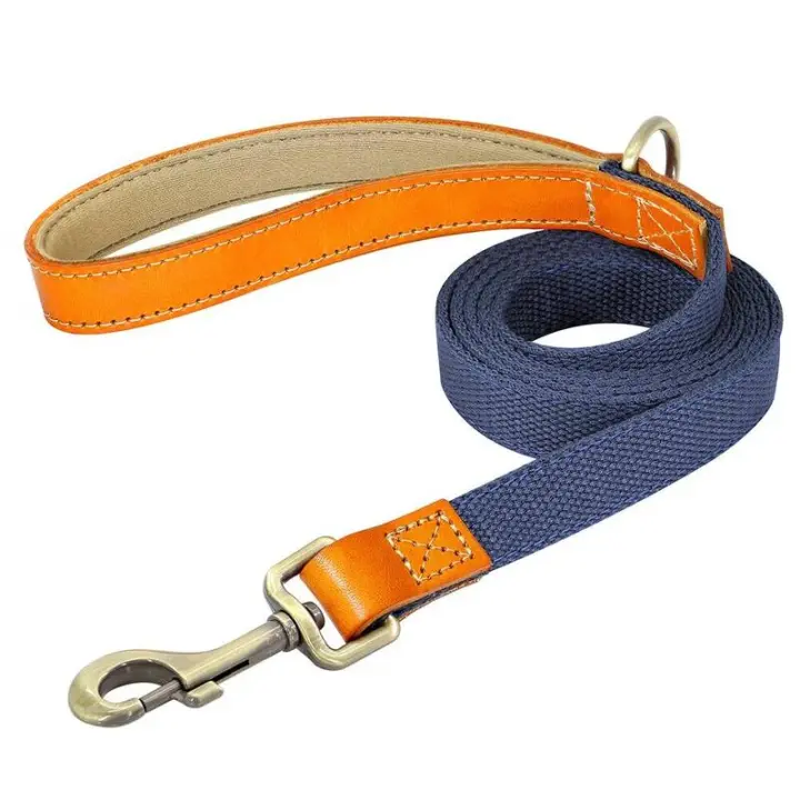 Correa perro 5 pies, correa de nailon mascotas con mango suave, cuerda caminar perros, correas Pug Extra resistentes para perros - 1