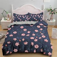 Cubierta de Edredón con Estampado Floral Duvet King Set de Ropa de Cama Suave Microfibra con Patrón Geométrico Funda de Cojín con 2 Fundas de Almohada - details 6