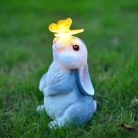 Estatuas Conejos para Jardín con Luz Solar LED, Decoración Exterior para Terraza/Césped/Balcón, Incluye Suculentas Artificiales, Autonomía 6 Horas, Regalo Original para Madres/San Valentín/Navidad - details 2