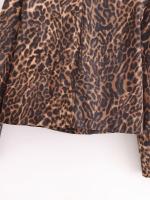 Blazer corto con estampado de leopardo para mujer, chaqueta de traje alta con cuello de solapa de manga larga, trajes de otoño e invierno para mujer - details 11