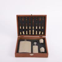 Set Premium Vino/Whisky con Ajedrez - Caja Madera Noble, Acero Inox y Cuero PU, Incluye Sacacorchos + Copa 225ml + Pipa, Ideal para Regalos de Hombre, Camping y Fiestas - details 11