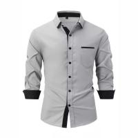 Camisa informal para hombre, camisa con cuello vuelto, a la moda - details 4