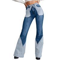 Vaqueros de mujer, vaqueros acampanados con costuras, pantalones elásticos medianos Bestseller Retro - details 0
