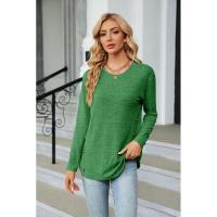Camiseta de mujer con cuello redondo y botones lisos, ropa estética holgada para mujer, ventas baratas con mangas - details 19
