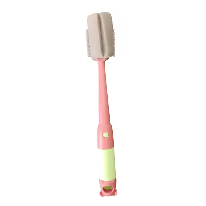 Cabezal de cepillo de limpieza de botellas de material PET, esponja y PP de silicona pequeño sostenible - 1