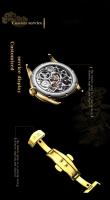 Reloj Mecánico de Lujo AESOP Skeleton Tourbillon Dorado Reloj Automático Impermeable con Correa de Cuero Categoría de Formal para Hombres - details 11
