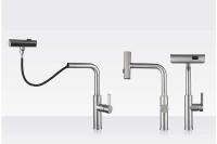 En existencia, mezcladores de fregadero, grifo de cascada frío y caliente de acero inoxidable 304, grifos de cocina extraíbles - details 3