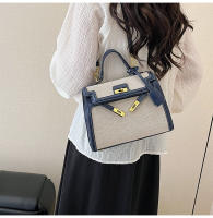 Bolso de mano de empalme de color en contraste de textura premium bolso de mensajero de hombro retro casual de nueva moda para mujer - details 36