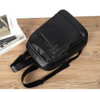 Mochila de piel auténtica 100% para hombre, mochila para portátil de 14 pulgadas, vintage, a la moda - details 3