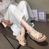 Sandalias de plataforma de gran tamaño con tacón de cuña, estilo nuevo de verano 2025, zapatos romanos de suela gruesa que realzan la altura para mujer - details 2