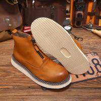 Cuero genuino de alta gama, piel de vaca de primera capa, transpirable, botas de hombre con suela blanda, zapatos de piel de vaca pura. - details 9