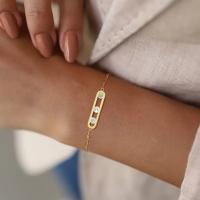 Pulsera de Cadena O de Piedra CZ Brillante Pulsera Femenina de Acero Inoxidable Dorado PVD - details 2