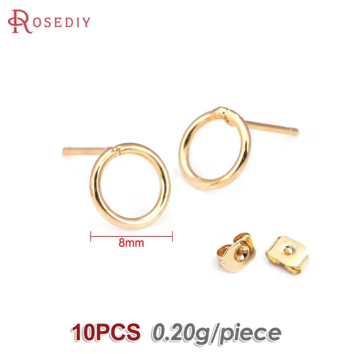 Pendientes de Stud de Metal de Alta Calidad Diseño de Círculo Redondo Irregular Ovalado - 1