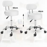 Ruedas Respaldo Altura Ajustable 46-60cm 360º Asiento 10 cm Blanco - details 4