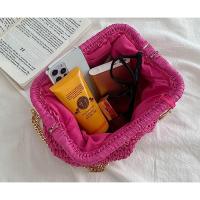 Bolso de Playa de Verano Hecho a Mano de Ratán Bolso Cruzado de Paja con Lata de Nube Dumpling - details 2