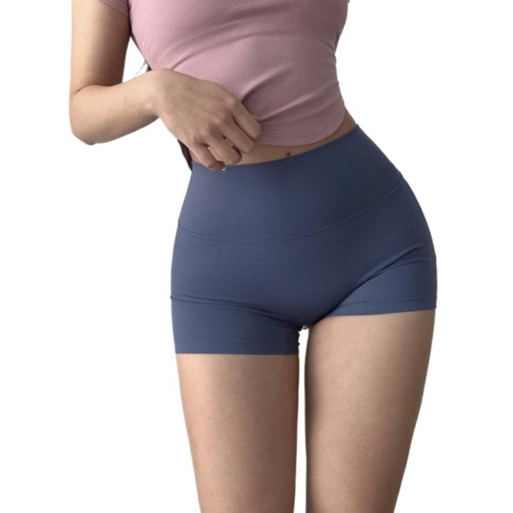 Shorts deportivos anti-ligeros de secado rápido para correr sin costuras, de cintura alta para mujer, pantalones de tres puntos.