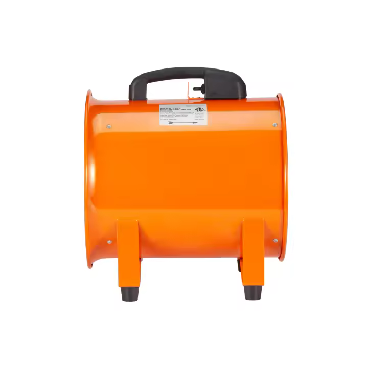 SucceBuy Ventilador portátil, ventilador cilíndrico de alta resistencia de 304,8 mm, manguera de conducto de 10 m, potente soplador de escape de taller de 365 W, 2574 CFM - 1