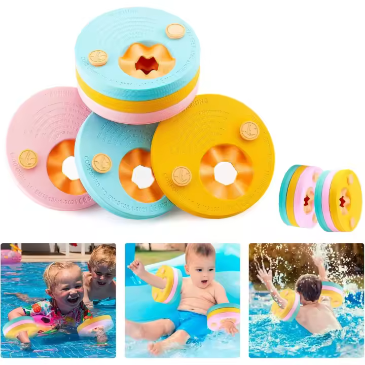 - Manguitos de natación para niños, 6PCS Manguitos Bebe ，Manguitos Dolphin，Hechos de Espuma, Piscina Discos Flotantes… - 1