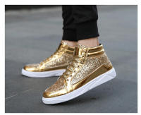 Zapatos deportivos de punta redonda para hombre, botas versátiles informales brillantes para escenario, ropa de calle al aire libre, zapatos de Skateboarding para niños - details 15