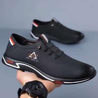 Zapatos casuales para hombre, antideslizantes de cuero PU blanco, zapatos de estilo para caminar al aire libre a bajo precio - details 0