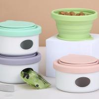 Cuenco para mascotas, cuenco plegable de viaje para perros, a prueba de fugas, antideslizante, plato de alimentación para exteriores, cuenco plegable de silicona suave para gatos, Camping - details 11