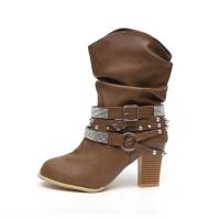 Nueva llegada botas martin para mujer moda tacones altos botas cortas zapatos femeninos - details 6