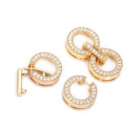 Conector de Estrella Redondo de Brasso y Zirconio de 18K Oro Accesorios de Joyería DIY para Collares y Pulseras Hecho en China - details 4