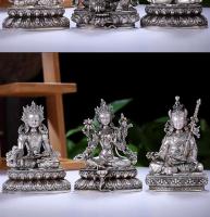 Varias Estatuas de Buda Arte Tantrico Oculto Muebles para el Hogar de Cobre Blanco - details 6