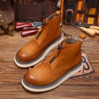 Cuero genuino de alta gama, piel de vaca de primera capa, transpirable, botas de hombre con suela blanda, zapatos de piel de vaca pura. - details 8