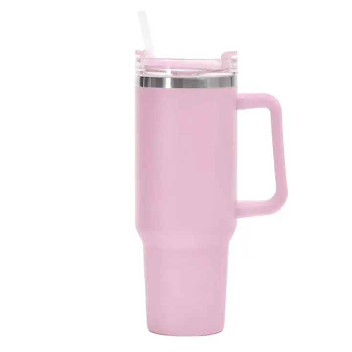 Taza de Viaje de 1182 ml 40oz con asa y Pajita, Termo para café frío y Caliente, Capacidad - 1