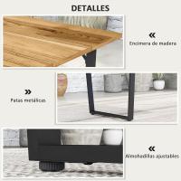 Mesa de Jardín de Madera Rectangular Estructura de Acero y Encimera de Listones 175x80x75 cm - details 4