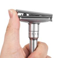 Nueva afeitadora de seguridad ajustable para hombres Afeitadora plegable de doble hoja - details 2