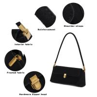 Premium sense 2024 franela bandolera de un solo hombro axila bolso Baguette de moda para mujer mochila de lujo de alta gama - details 4