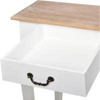 Mesa de Consola Retro Diseñada Mesa Auxiliar con 2 Cajones para Sala de Estar Dormitorio Blanco - details 8