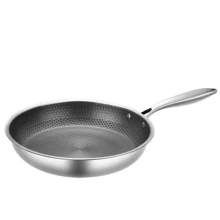 Sartén de 26/28/30cm, olla de panal de acero inoxidable no recubierta, sartén antiadherente gruesa multifuncional, Cocina de Inducción de Gas - 1