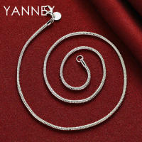 Collar de cadena de serpiente redonda para mujeres y hombres, joyería de plata, 3 mm, 16-30 pulgadas - details 3