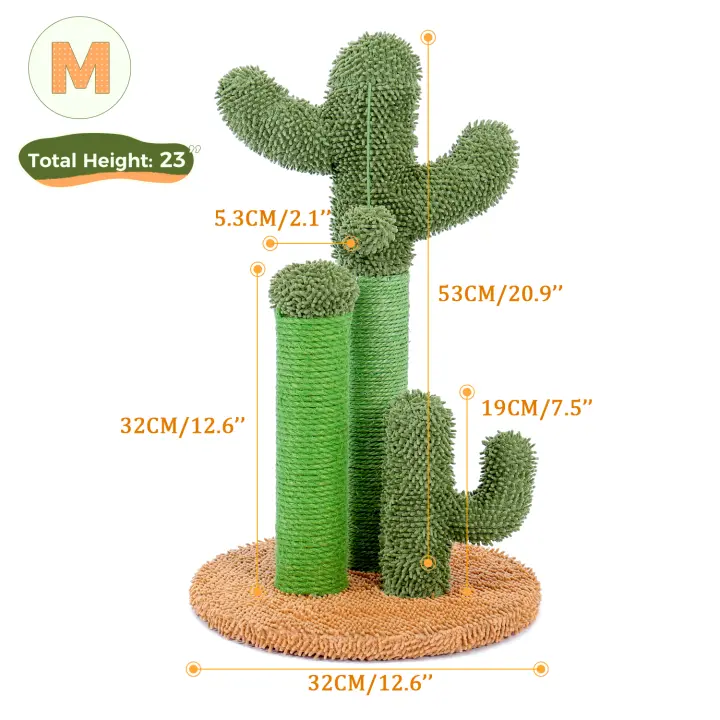 Árbol Rascador Gato PAWZ Road Moderno Cactus para Gatos Pequeños y Medianos con Cueva de Peluche Bola de Pompon Estable y Lindo Producto Normal de China - 1