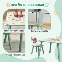 Juego de Muebles para Niños Pequeños Conjunto de Mesa y Sillas en Verde y Blanco para Dormitorio y Sala de Juegos Adecuado para Niños de 3-8 Años - details 3
