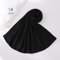 18 colores liso suave fino poliéster Hijabs mujeres largo musulmán chal bufanda turbante envolturas para la cabeza señora islámico 170*70Cm - details 10
