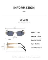 Gafas de sol hexagonales de moda para mujer 2025, diseño de marca de lujo, gafas de sol poligonales únicas, gafas de sol vintage con montura pequeña para hombre - details 8