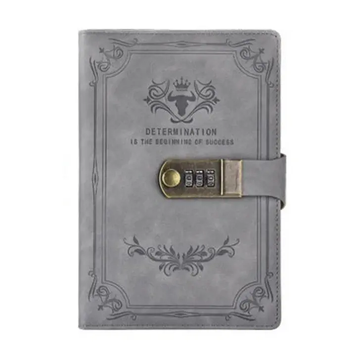 Libro de Password Retro A5 con Cerradura Diario de Cuadros Hecho a Mano Creativo de 200 Páginas - 1
