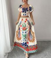 Conjunto Bohemio para Mujer 2025 Blusa y Falda Larga Estampada Estilo Vacaciones - details 4