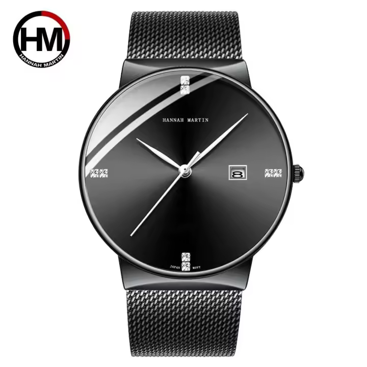 Reloj de Negocios Elegante de Acero Inoxidable Resistente al Agua, Movimiento de Cuarzo, Correa de Cuero Marca Superior - 1