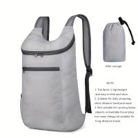 Bolsa Plegable para Viajes al Aire Libre, Paquete de Color Beige Claro Almacenable, Mochila Pequeña Portátil y Multifuncional Ultraligera - details 20